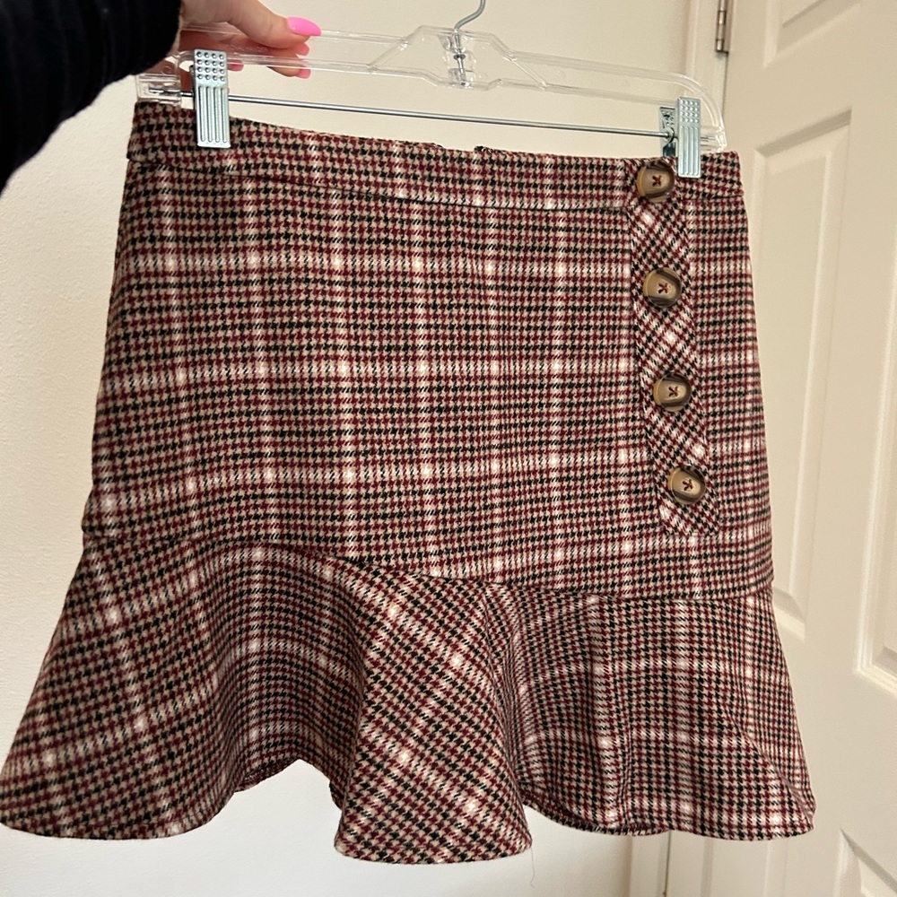 Plaid Taupe Skirt